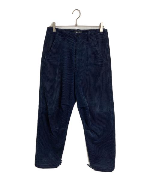 A.P.C.（アーペーセー）A.P.C. (アーペーセー) 裾ドローコードコーデュロイパンツ ネイビー サイズ:XSの古着・服飾アイテム