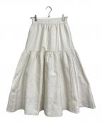 CADUNEカデュネ）の古着「ドットジャガードスカート　水玉　ロングスカート」｜アイボリー