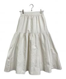 CADUNE（カデュネ）の古着「ドットジャガードスカート　水玉　ロングスカート」｜アイボリー
