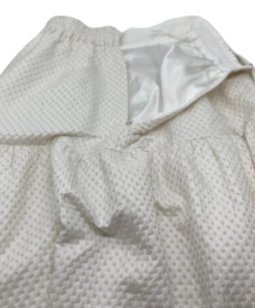 CADUNE（カデュネ）CADUNE (カデュネ) ドットジャガードスカート　水玉　ロングスカート アイボリー サイズ:36の古着・服飾アイテム