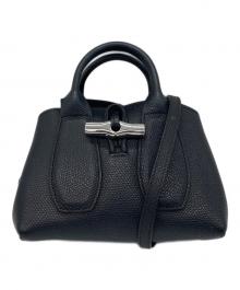 LONGCHAMP（ロンシャン）の古着「ロゾトップハンドルバッグXS」｜ブラック
