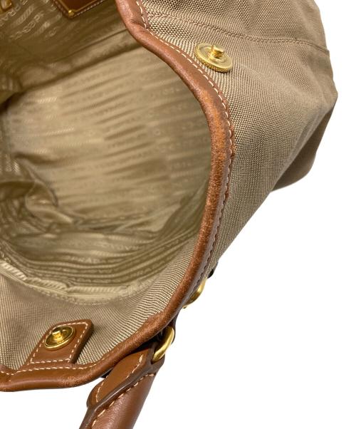 PRADA（プラダ）PRADA (プラダ) 2WAYショルダーバッグ　ハンドバッグ ベージュ×ブラウン サイズ:実寸参照の古着・服飾アイテム