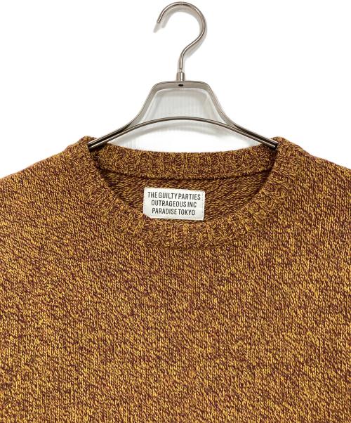 WACKO MARIA（ワコマリア）WACKO MARIA (ワコマリア) クルーネックニット　長袖ニット　日本製 オレンジ サイズ:XLの古着・服飾アイテム