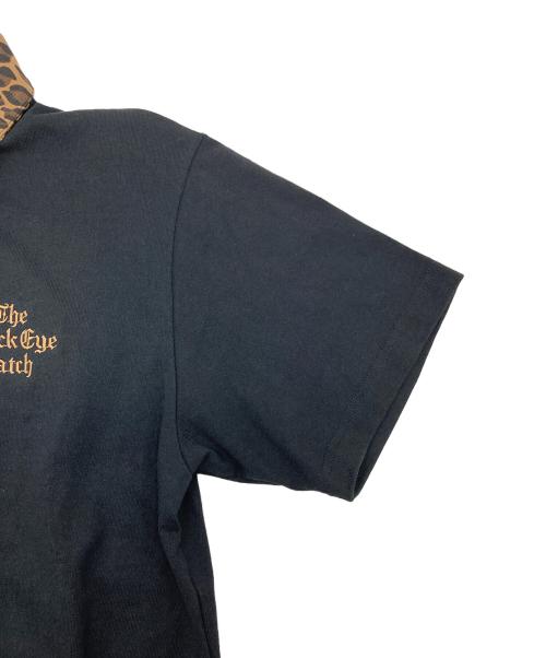 BlackEyePatch（ブラックアイパッチ）BlackEyePatch (ブラックアイパッチ) BEP TIMES LEOPARD COLLARED RUGBY SHIRT ブラック サイズ:Mの古着・服飾アイテム
