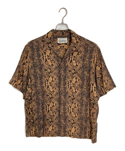 WACKO MARIA（ワコマリア）WACKO MARIA (ワコマリア) Mighty Crown (マイティークラウン) HAWAIIAN SHIRT TYPE-5 ブラウン×ブラック サイズ:Lの古着・服飾アイテム