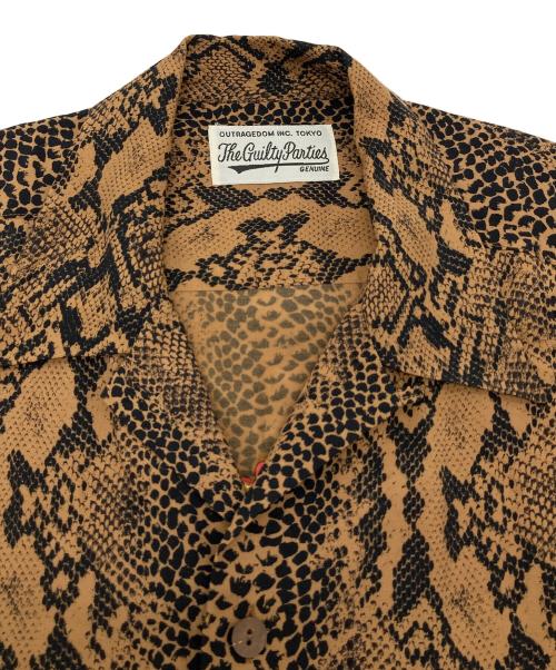 WACKO MARIA（ワコマリア）WACKO MARIA (ワコマリア) Mighty Crown (マイティークラウン) HAWAIIAN SHIRT TYPE-5 ブラウン×ブラック サイズ:Lの古着・服飾アイテム