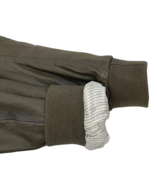 DIESEL（ディーゼル）DIESEL (ディーゼル) シングルライダースジャケット　レザージャケット カーキ サイズ:Sの古着・服飾アイテム