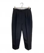 STEVEN ALANスティーブンアラン）の古着「13.5oz デニム インツープリーツ ドレス トラウザーズ」｜ブラック