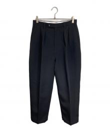 STEVEN ALAN（スティーブンアラン）の古着「13.5oz デニム インツープリーツ ドレス トラウザーズ」｜ブラック