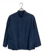 TOMORROW LANDトゥモローランド）の古着「コットンリネンシルク ダブルブレスト シャツジャケット」｜ネイビー
