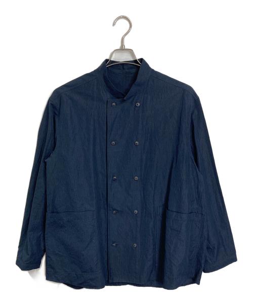 TOMORROW LAND（トゥモローランド）TOMORROW LAND (トゥモローランド) コットンリネンシルク ダブルブレスト シャツジャケット ネイビー サイズ:Mの古着・服飾アイテム