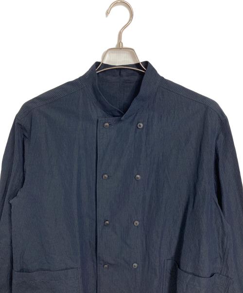 TOMORROW LAND（トゥモローランド）TOMORROW LAND (トゥモローランド) コットンリネンシルク ダブルブレスト シャツジャケット ネイビー サイズ:Mの古着・服飾アイテム