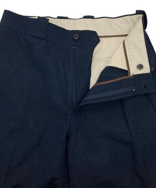 TOMORROW LAND（トゥモローランド）TOMORROW LAND (トゥモローランド) コットンリネンシルク ノープリーツ ワイドパンツ ネイビー サイズ:Sの古着・服飾アイテム