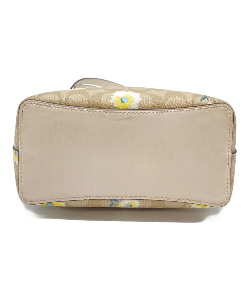 COACH（コーチ）COACH (コーチ) フラワープリントシグネチャー2WAYバッグ ベージュ サイズ:実寸参照の古着・服飾アイテム