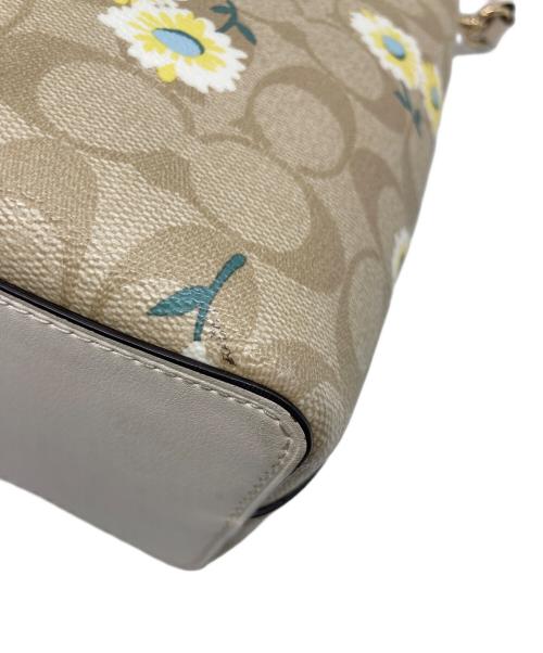 COACH（コーチ）COACH (コーチ) フラワープリントシグネチャー2WAYバッグ ベージュ サイズ:実寸参照の古着・服飾アイテム