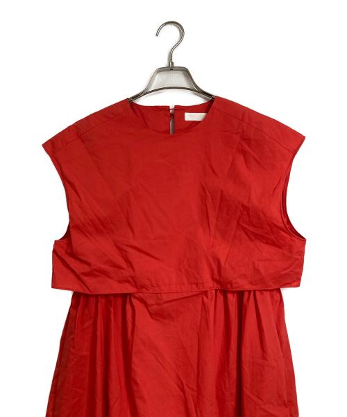 BALLSEY（ボールジィ）BALLSEY (ボールジィ) プロセスドコットン レイヤードライクワンピース レッド サイズ:34の古着・服飾アイテム