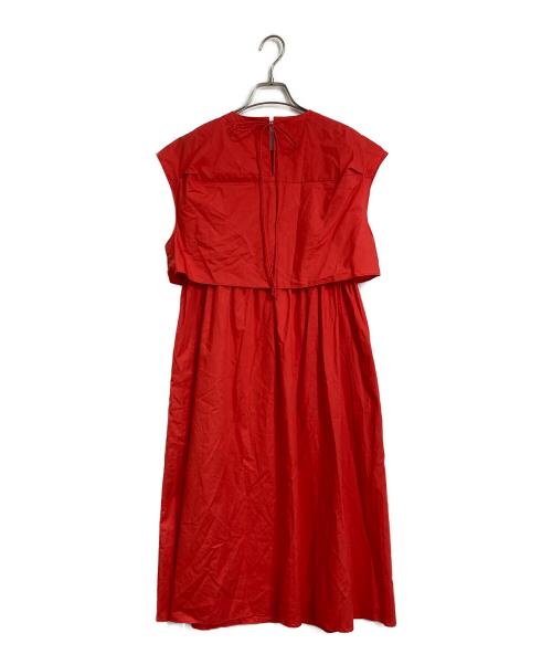 BALLSEY（ボールジィ）BALLSEY (ボールジィ) プロセスドコットン レイヤードライクワンピース レッド サイズ:34の古着・服飾アイテム