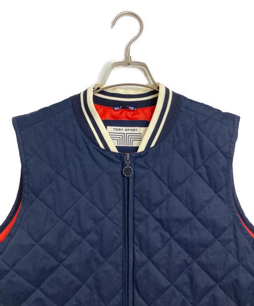 TORY BURCH（トリーバーチ）TORY BURCH (トリーバーチ) キルティングベスト　TORY SPORT ネイビー サイズ:Lの古着・服飾アイテム