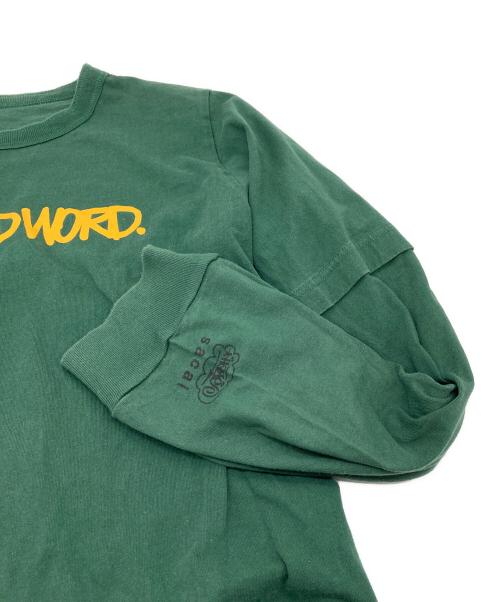 sacai（サカイ）sacai (サカイ) 23SSONE KIND WORD Print LSV T-Shirts グリーン サイズ:4の古着・服飾アイテム