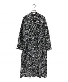 BALLSEY（ボールジィ）の古着「フローラルプリント ロングシャツワンピース」｜ブラック