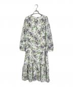 GRACE CONTINENTAL（グレースコンチネンタル）の古着「ローズプリントフレアワンピース」｜ホワイト