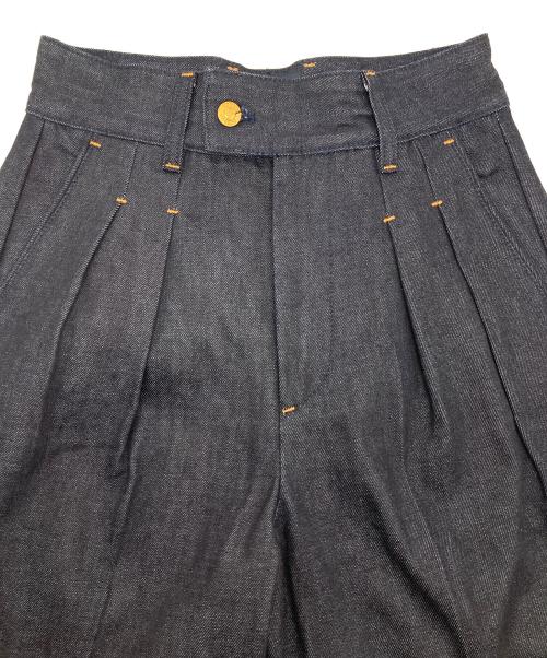 BON BON（ボンボン）BON BON (ボンボン) ワイドタックデニムパンツ インディゴ サイズ:Sの古着・服飾アイテム