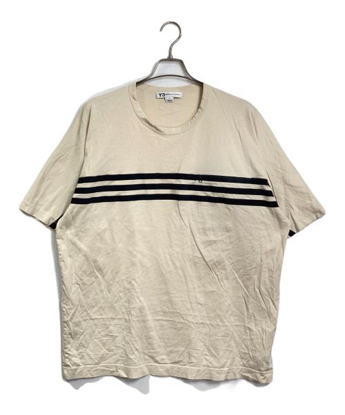 Y-3（ワイスリー）Y-3 (ワイスリー) ボーダーラインTシャツ カットソー ベージュ サイズ:Lの古着・服飾アイテム