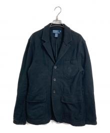 POLO RALPH LAUREN（ポロ・ラルフローレン）の古着「スウェットテーラードジャケット　アクリル混」｜ブラック