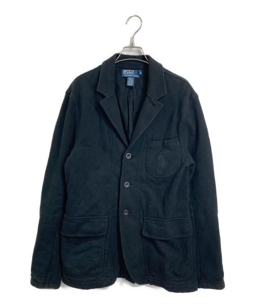 POLO RALPH LAUREN（ポロ・ラルフローレン）POLO RALPH LAUREN (ポロ・ラルフローレン) スウェットテーラードジャケット　アクリル混 ブラック サイズ:Mの古着・服飾アイテム