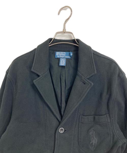 POLO RALPH LAUREN（ポロ・ラルフローレン）POLO RALPH LAUREN (ポロ・ラルフローレン) スウェットテーラードジャケット　アクリル混 ブラック サイズ:Mの古着・服飾アイテム