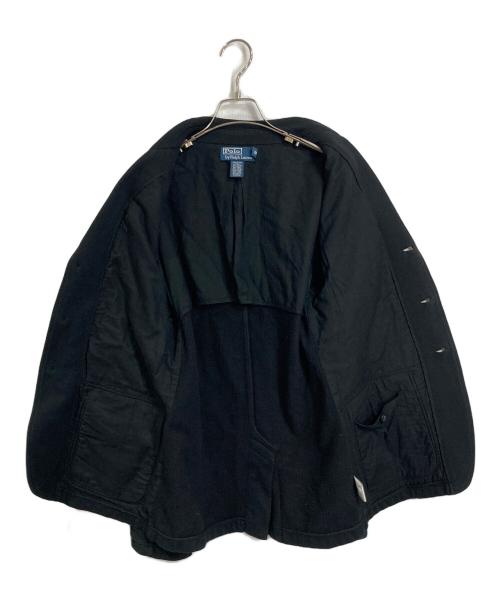 POLO RALPH LAUREN（ポロ・ラルフローレン）POLO RALPH LAUREN (ポロ・ラルフローレン) スウェットテーラードジャケット　アクリル混 ブラック サイズ:Mの古着・服飾アイテム