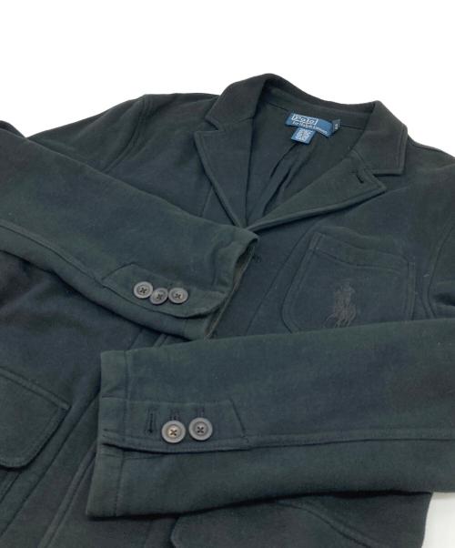 POLO RALPH LAUREN（ポロ・ラルフローレン）POLO RALPH LAUREN (ポロ・ラルフローレン) スウェットテーラードジャケット　アクリル混 ブラック サイズ:Mの古着・服飾アイテム