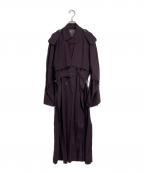 Jean Paul Gaultier FEMMEジャンポールゴルチエ フェム）の古着「ウールトレンチコート　ラグランコート　ロングコート　日本製」｜ボルドー