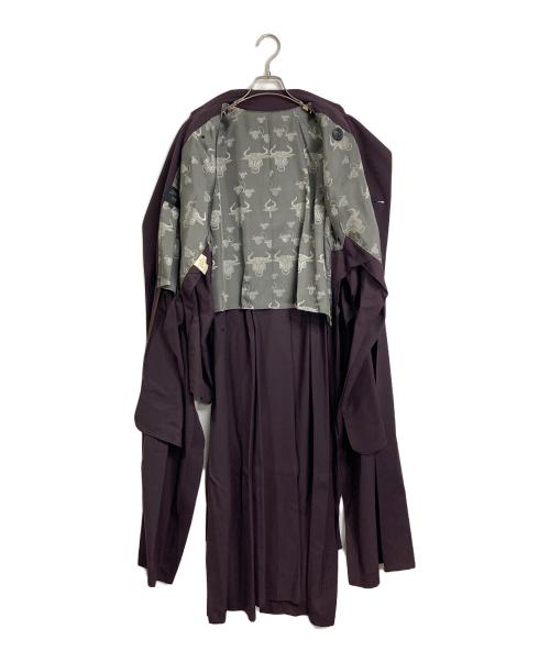 Jean Paul Gaultier FEMME（ジャンポールゴルチエ フェム）Jean Paul GAULTIER FEMME (ジャンポールゴルチエ フェム) ウールトレンチコート　ラグランコート　ロングコート　日本製 ボルドー サイズ:40の古着・服飾アイテム