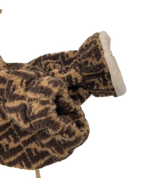 FENDI KIDS（フェンディ キッズ）FENDI KIDS (フェンディ キッズ) ズッカ柄 テディベアジャケット　FFロゴ　ウールボアジャケット ブラウン サイズ:12A（150センチ） 未使用品の古着・服飾アイテム