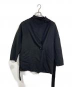 COACHコーチ）の古着「Short Belted Double Face Wool Coat」｜ブラック