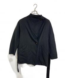 COACH（コーチ）の古着「Short Belted Double Face Wool Coat」｜ブラック