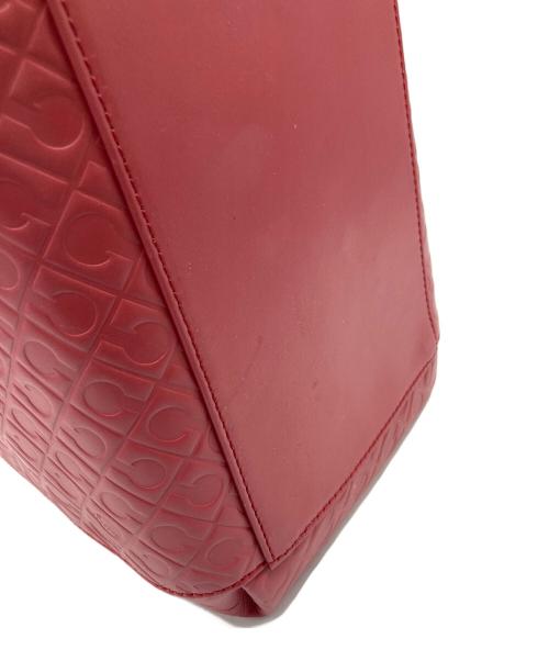 GHERARDINI（ゲラルディーニ）GHERARDINI (ゲラルディーニ) エンボストートバッグ　イタリア製 レッド サイズ:実寸参照の古着・服飾アイテム