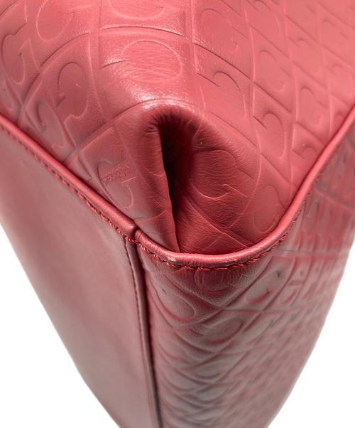 GHERARDINI（ゲラルディーニ）GHERARDINI (ゲラルディーニ) エンボストートバッグ　イタリア製 レッド サイズ:実寸参照の古着・服飾アイテム