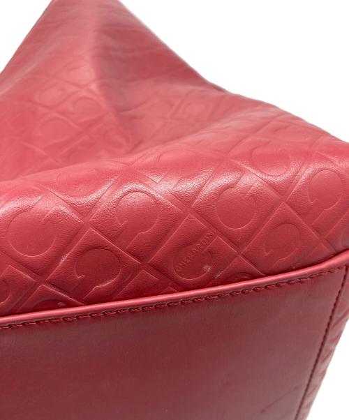 GHERARDINI（ゲラルディーニ）GHERARDINI (ゲラルディーニ) エンボストートバッグ　イタリア製 レッド サイズ:実寸参照の古着・服飾アイテム