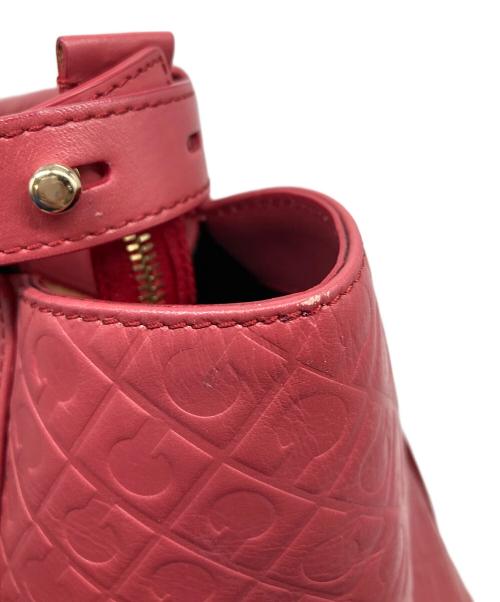 GHERARDINI（ゲラルディーニ）GHERARDINI (ゲラルディーニ) エンボストートバッグ　イタリア製 レッド サイズ:実寸参照の古着・服飾アイテム