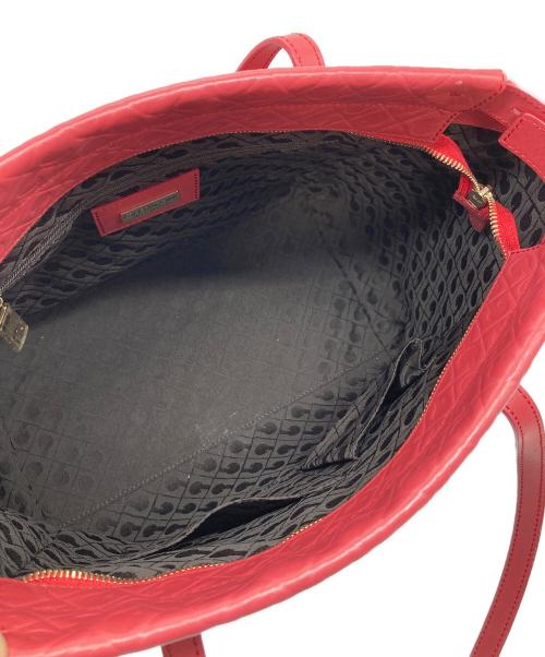 GHERARDINI（ゲラルディーニ）GHERARDINI (ゲラルディーニ) エンボストートバッグ　イタリア製 レッド サイズ:実寸参照の古着・服飾アイテム