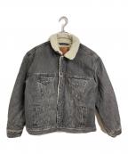 LEVI'Sリーバイス）の古着「デニムランチジャケット　ブラックデニム　裏地ボア　袖裏キルティング」｜グレー