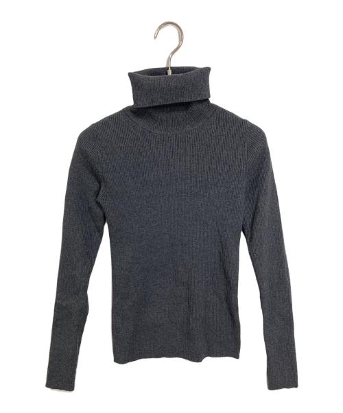 anuans（アニュアンス）anuans (アニュアンス) カシミヤブレンドフィットリブニットプルオーバー グレー サイズ:実寸参照の古着・服飾アイテム