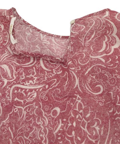 SOULEIADO（ソレイアード）SOULEIADO (ソレイアード) コットンプリント ボリュームスリーブブラウス ピンク サイズ:36の古着・服飾アイテム