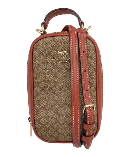 COACH（コーチ）COACH (コーチ) エヴァ フォン クロスボディ　シグネチャー　ミニショルダー ブラウン サイズ:実寸参照の古着・服飾アイテム