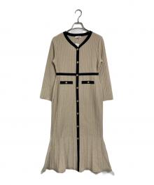 COUP DE CHANCE（クードシャンス）の古着「ハンドウォッシャブルニットドレス　ロングドレス　ロングワンピース」｜ベージュ