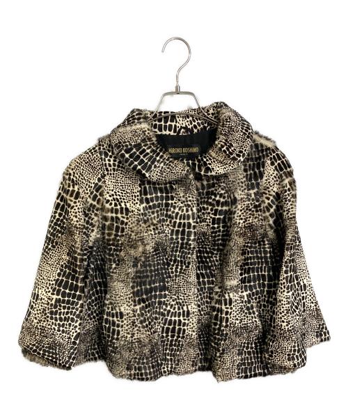 HIROKO KOSHINO（ヒロコ コシノ）HIROKO KOSHINO (ヒロコ コシノ) やぎ革ゼブラ柄ジャケット ベージュ サイズ:40の古着・服飾アイテム