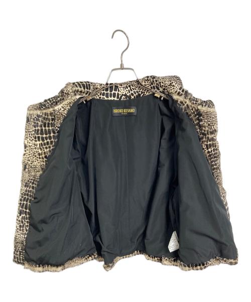 HIROKO KOSHINO（ヒロコ コシノ）HIROKO KOSHINO (ヒロコ コシノ) やぎ革ゼブラ柄ジャケット ベージュ サイズ:40の古着・服飾アイテム