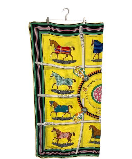 HERMES（エルメス）HERMES (エルメス) カレジェアン カレ140　馬着・日中の衣装 イエロー サイズ:実寸参照の古着・服飾アイテム